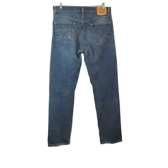 LEVIS 505 Mens Jeans Regular Straight Blue Denim Actual 36/35 Tag 36/36 - Picture 3 of 12
